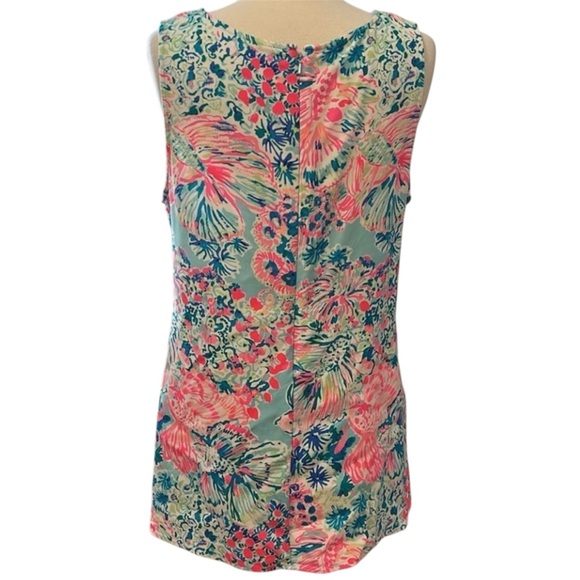 Lilly Pulitzer Sleeveless Serene Blue Gypsea Koi Fish Tunic Womens size Large - Picture 3 of 13